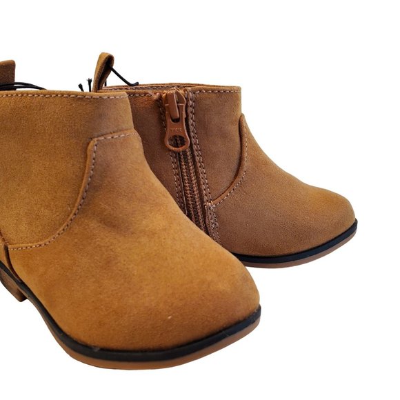 Cat & Jack Brown Boots Toddler Tan Boots Ankle Boots Slip on Boots - Picture 4 of 10
